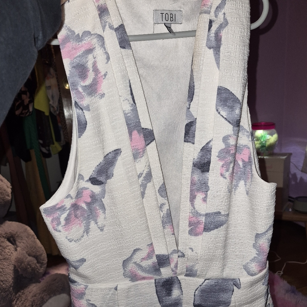 Tobi Floral Wedding Dress - White and Pink